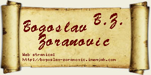 Bogoslav Zoranović vizit kartica